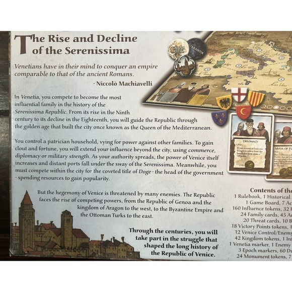 Venetia Board Game by Marco Maggi 2013 Stratelibri, New and Sealed - Picture 3 of 9